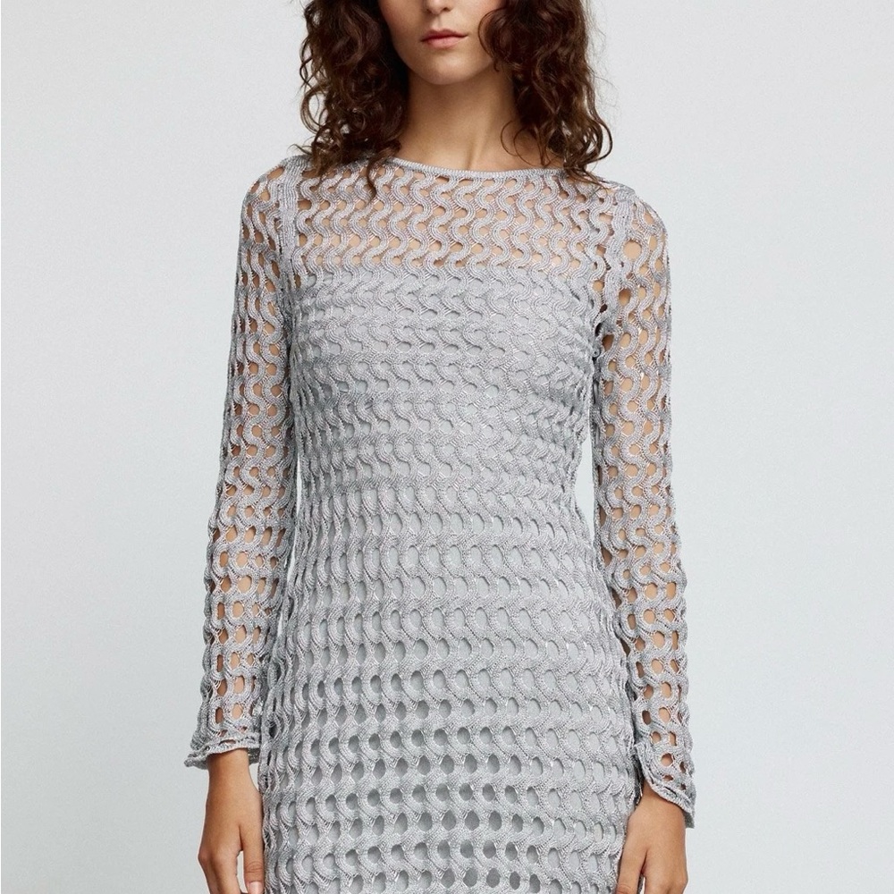 Elegant Grey Lace Dress